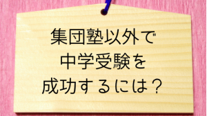 集団塾以外で受験成功